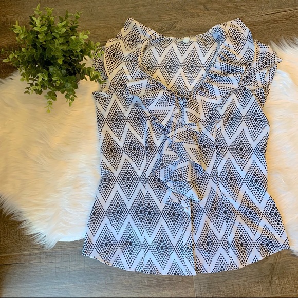 Banana Republic Tops - Express geo ruffle blouse